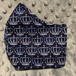Men’s handmade fabric face mask blue Royal crown